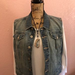 Lauren Conrad XL Denim Cropped Vest!